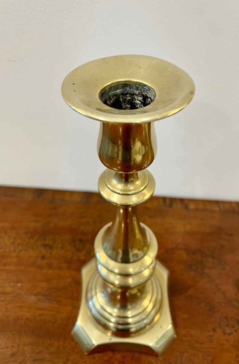 Pair of Antique Victorian Brass Candlesticks - Image 3